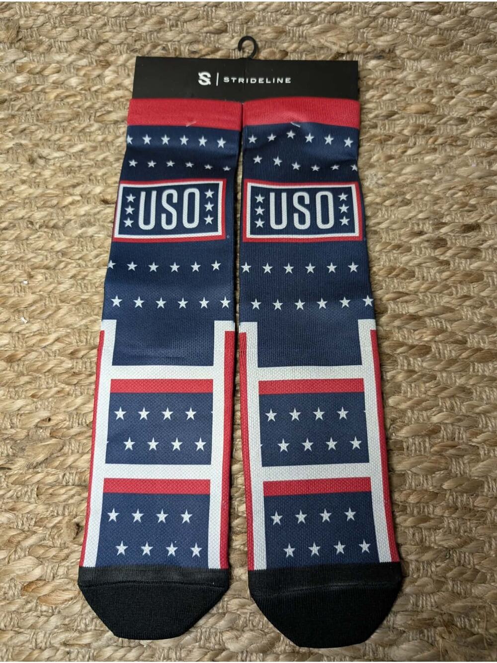 NEW United Service Organization American Flag Socks Military Patriotic USO